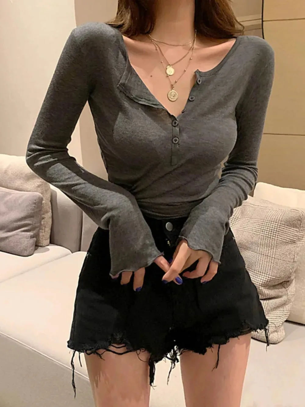 

Thin Sexy Club Slim T Shirt Women Tees Womens Clothing Cotton Long Sleeve Korean Fashion Autumn Tops T-Shirts Camisetas De Mujer