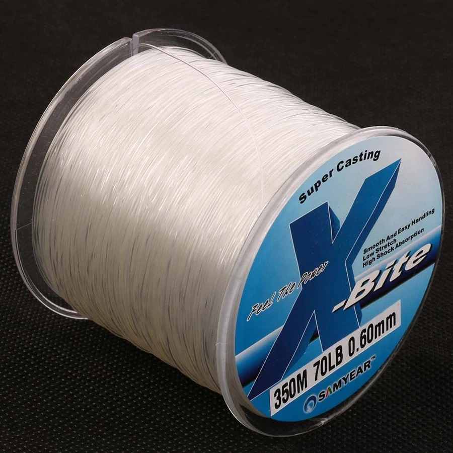 350m 70lb High Quality Nylon Monofilament Fishing Line Material from Japan Super Strong Clear White Fishing Wire for Saltwater