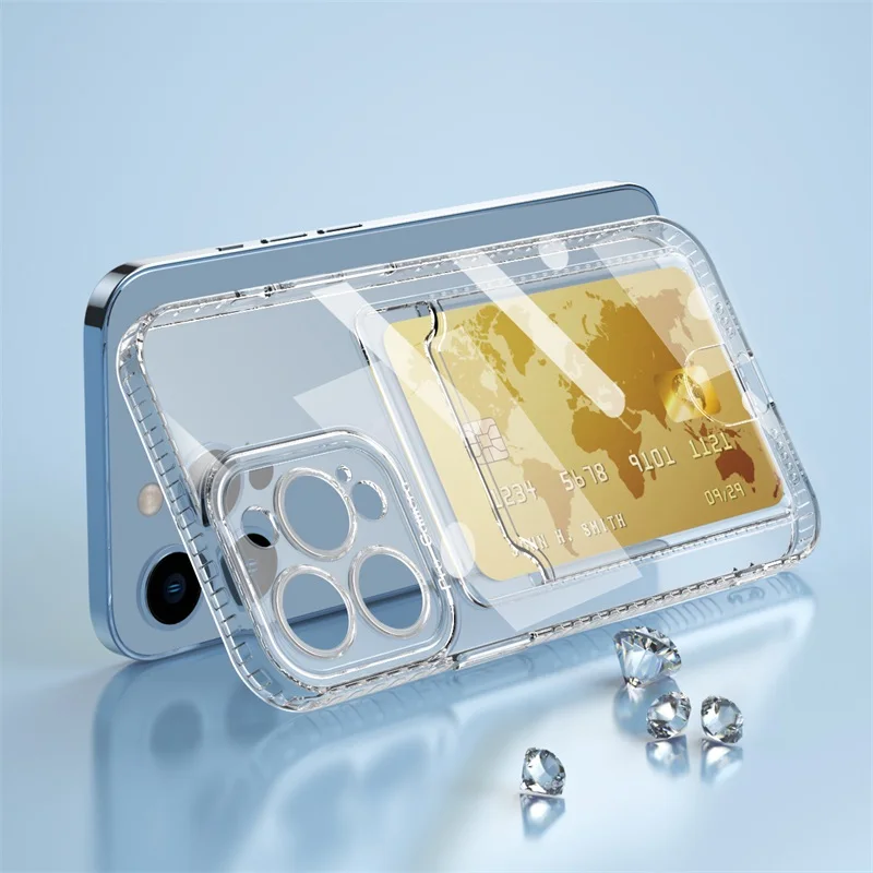 Clear Slot Card Holder Wallet Cover For vivo V25 5G v25e 4G V 25 E 25 Vivov25 Case Camera protection Shockproof Fundas Coques