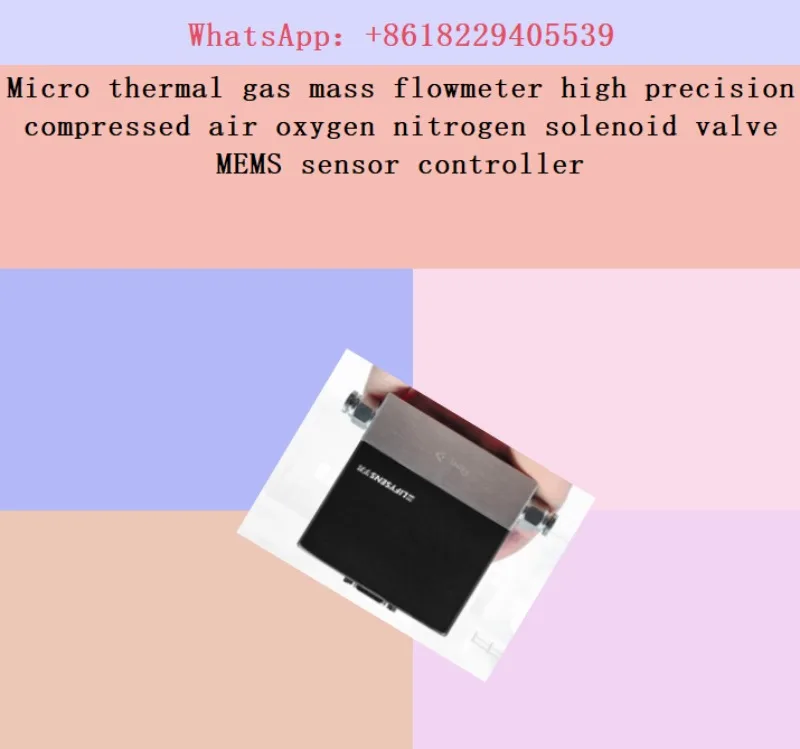 Micro thermal gas mass flowmeter high precision compressed air oxygen nitrogen solenoid valve MEMS sensor controller