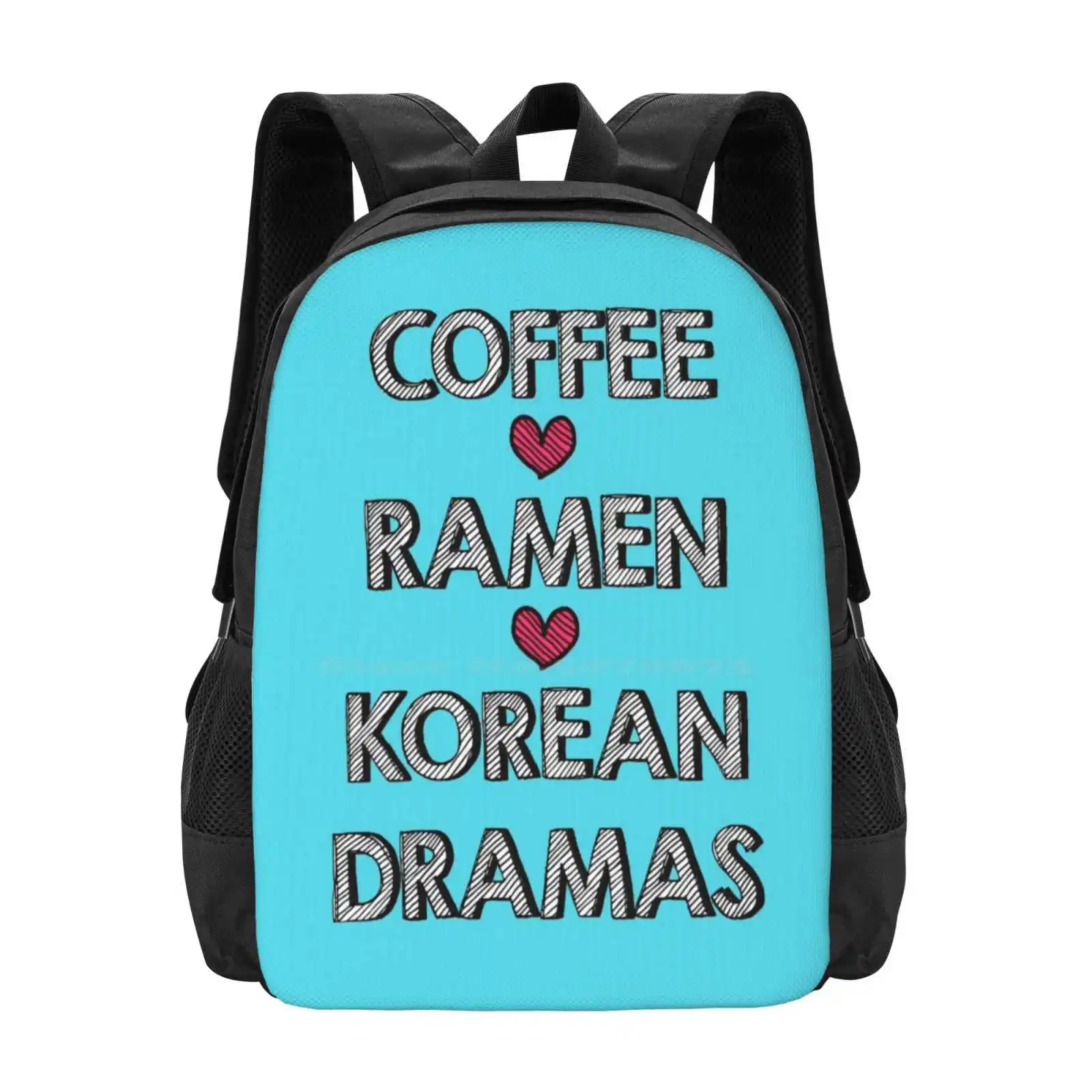 Coffee - Ramen - Korean Dramas Hot Sale Backpack Fashion Bags Korean Drama Kdrama Goblin Ramen K Drama K Pop Kpop Namjoon Stan