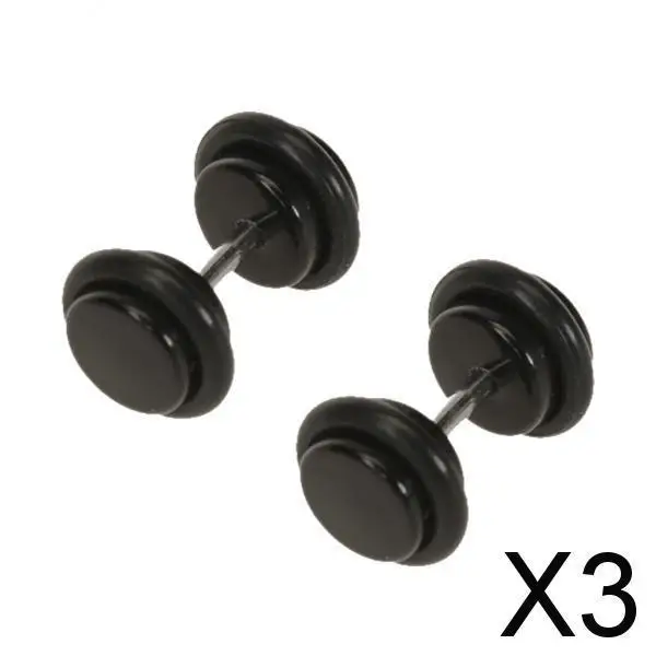 Trendy 18G Ear Studs Bundle with Acrylic Faux Ear Plug Taper - Midnight