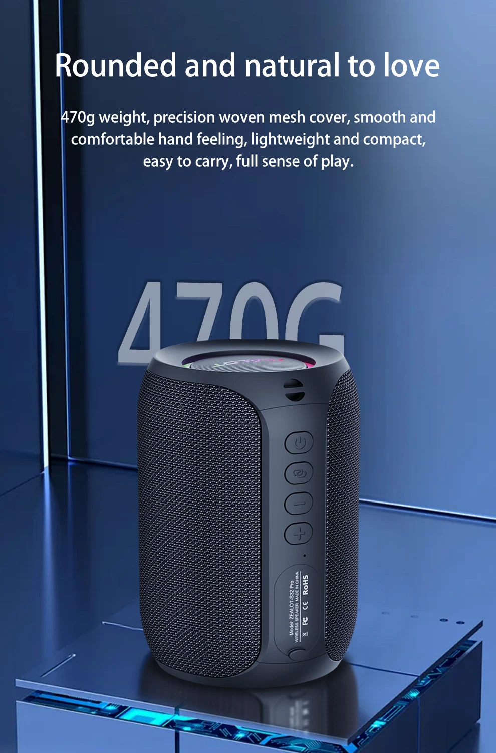 Zealot S32 Pro 15 W kabellose Lautsprecher, Dual-Pairing, 3600-mAh-Akku, 12 Stunden Spielzeit, lautes Stereo, boomender Bass. – Detail 10