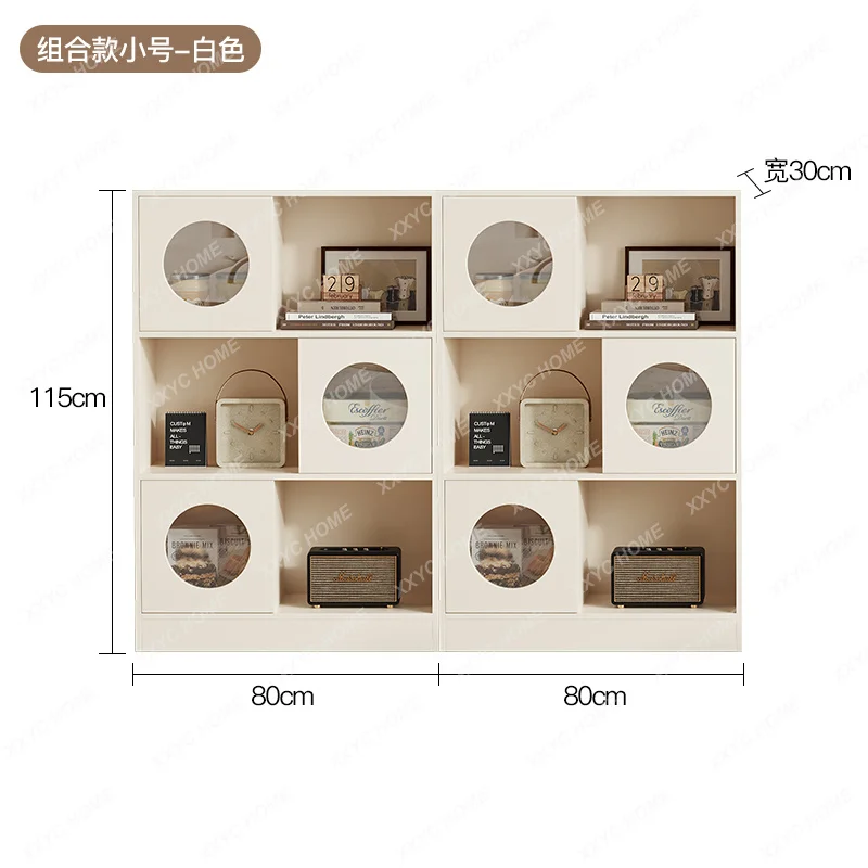 

SLCream wind solid wood bookcase with combination bedroom storage display cabinet