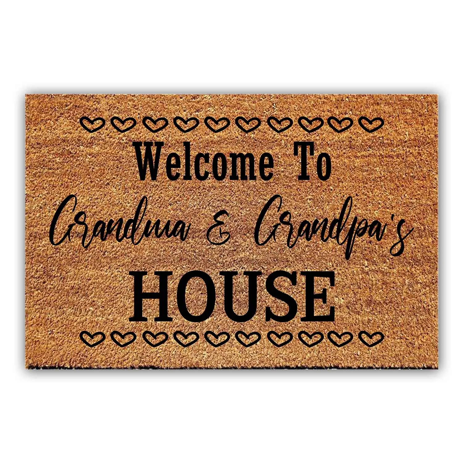 

Funny Coir Doormat Welcome to Grandma and Grandpa's House Welcome Front Porch Decor Doormat For The Entrance Way Personalized