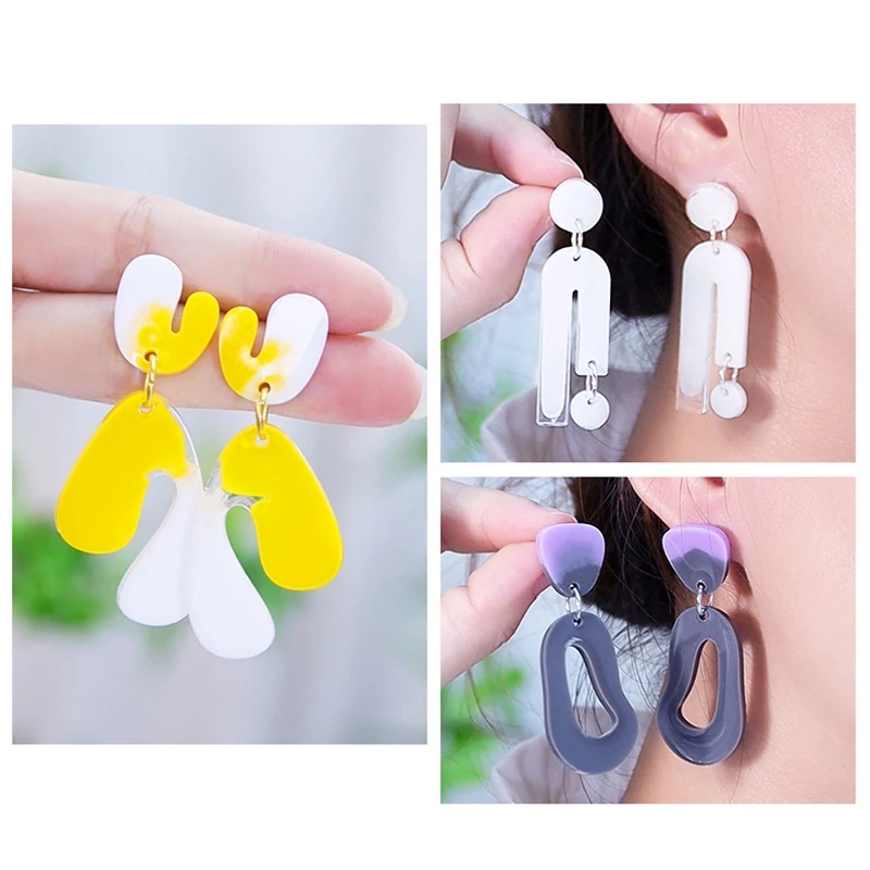 Irregular Geometric Earring Pendants Crystal Epoxy Resin Silicone Mold Handmade Keychain-Pendants Mold Diy Jewelry Casting Mold