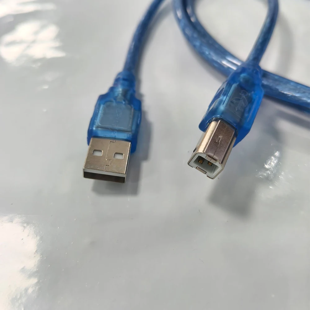 High Quality 1pcs USB 2.0 Printer Cable Type A Male to Type B Male Dual Shielding High Speed Transparent Blue by 1m,1.5m