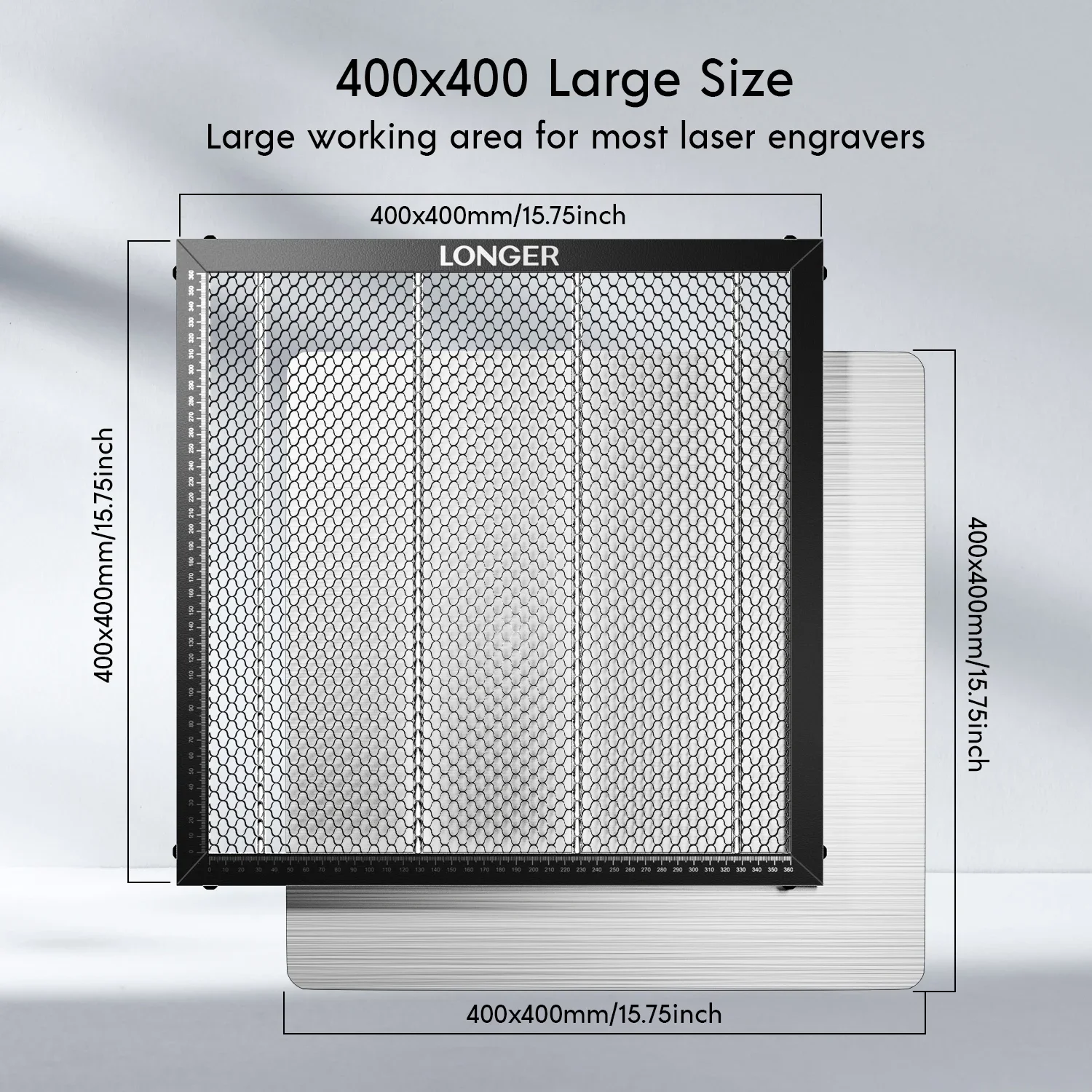 Longer Honeycomb 400*400*22mm Working table Fast Heat Dissipation Desktop-Protecting Compatible All Laser Engraver