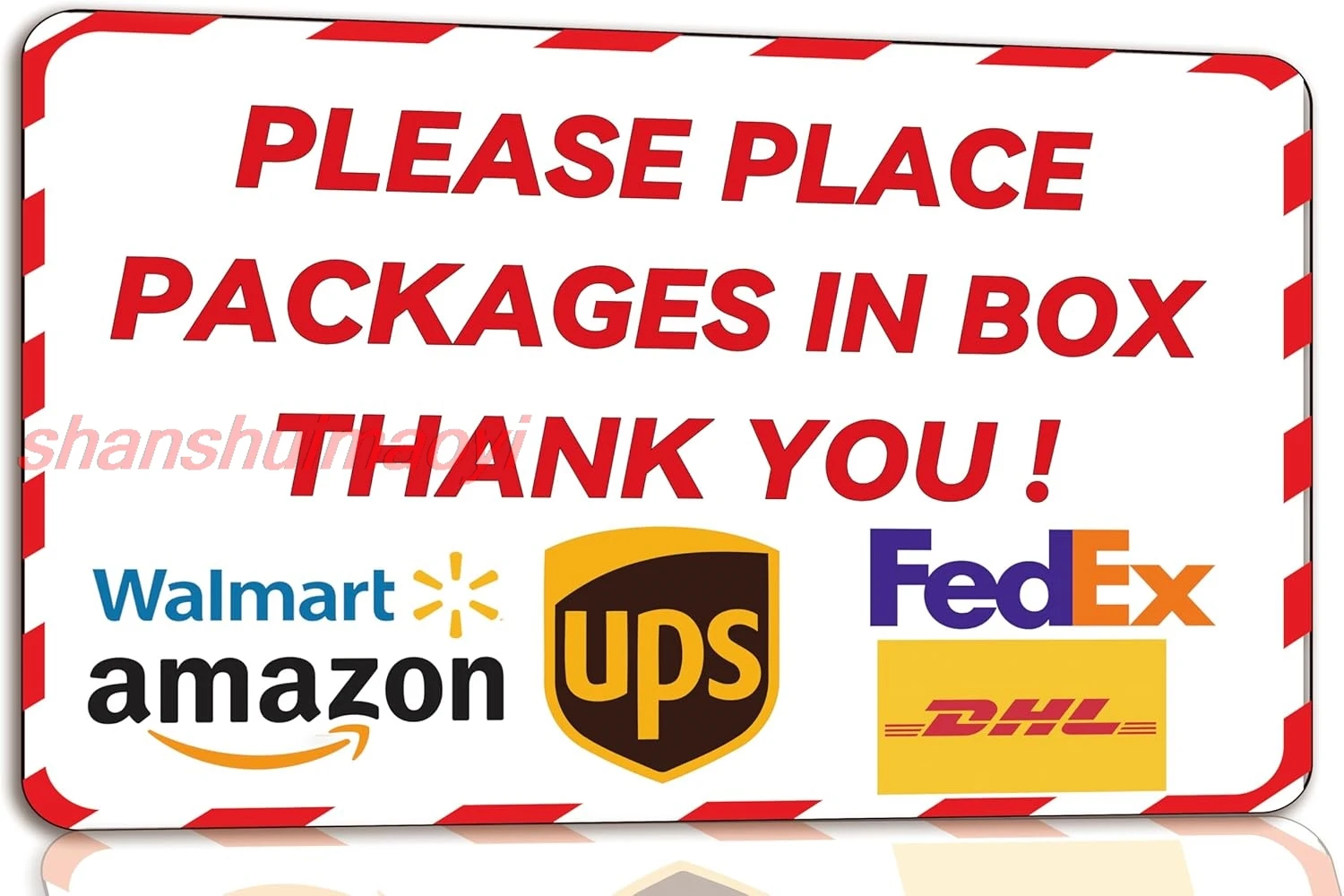 Please Place Packages in Box Thank You - 8x12 Inch Rust-Free Metal Package Delivery Sign for Outdoor Use - Delivery Signs f sign