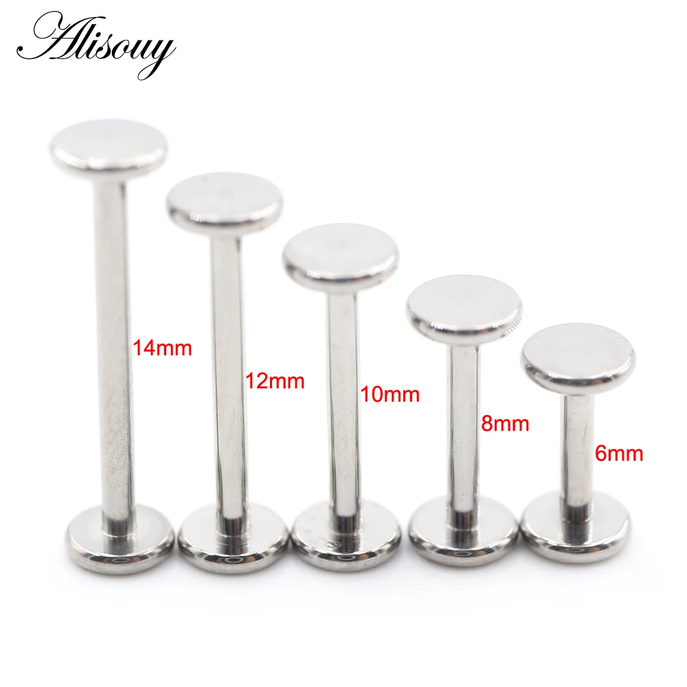 Titanium Internally Threaded Flat Anodized Labret Lip Stud