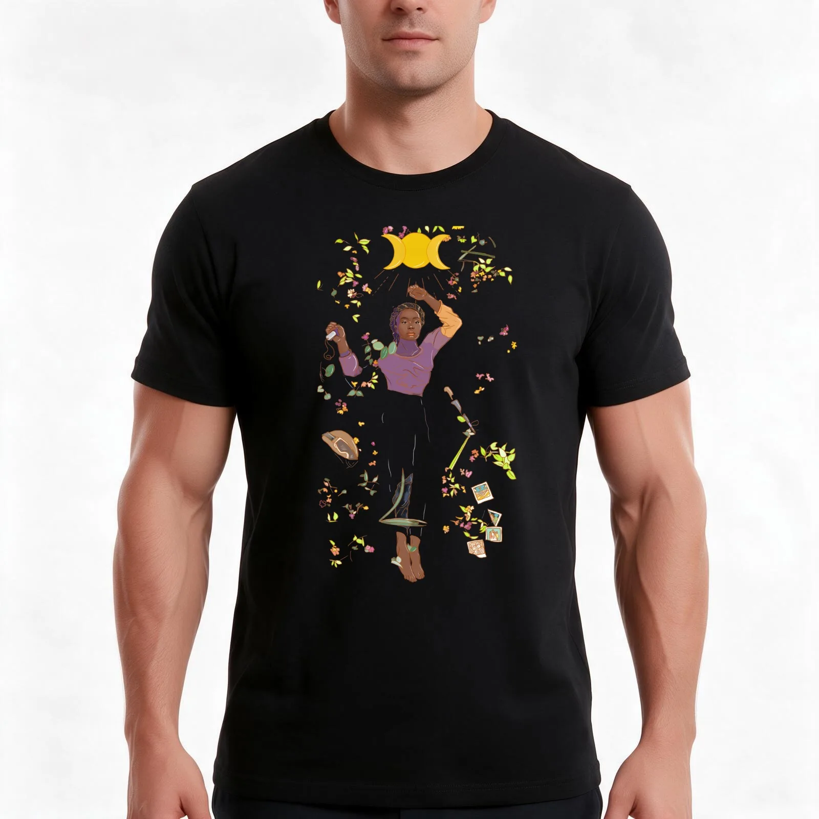 The High Priestess T-Shirt Summer Casual Cotton Tee Oversized Streetwear Tops Vintage Graphic Print Loose Fit Short Sleeve