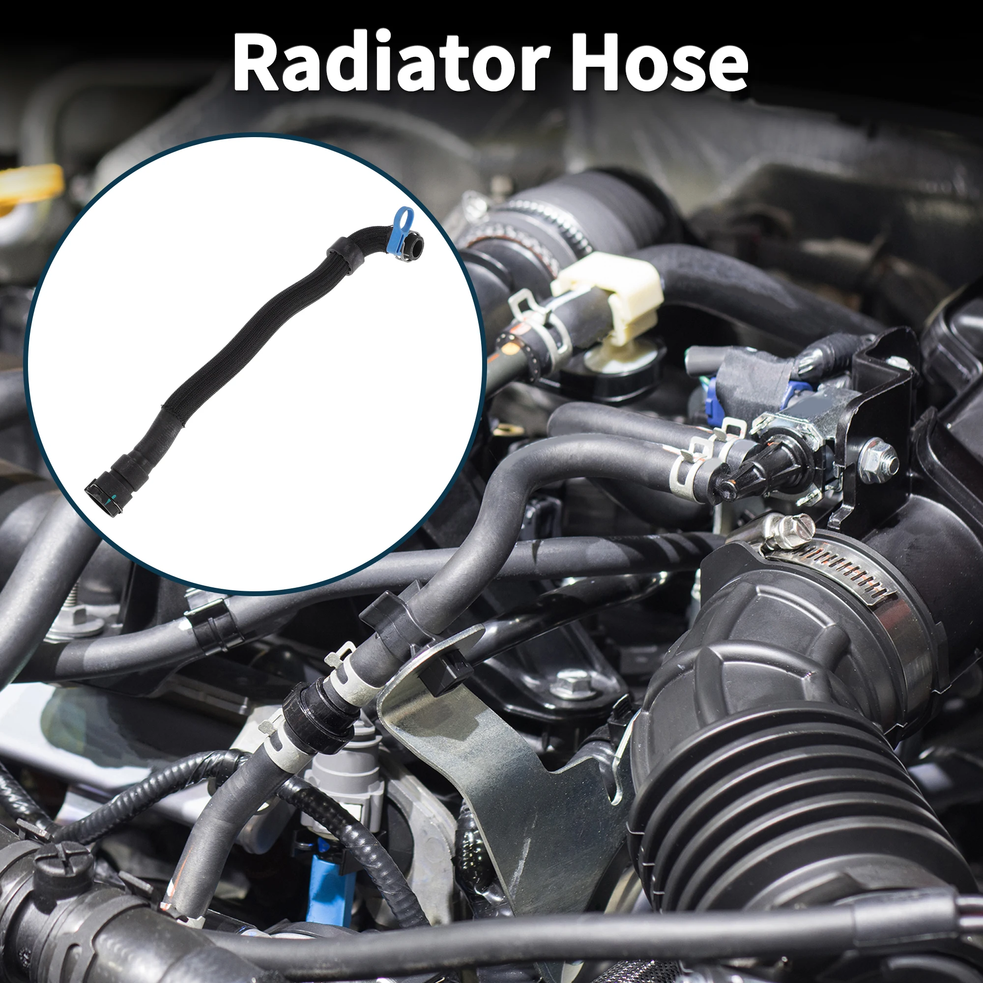 X Autohaux Radiator Hose Heater Hose for Land Rover Discovery Sport 2018-2020 No.LR094123 Rubber Radiator Hoses Black 1 Pc