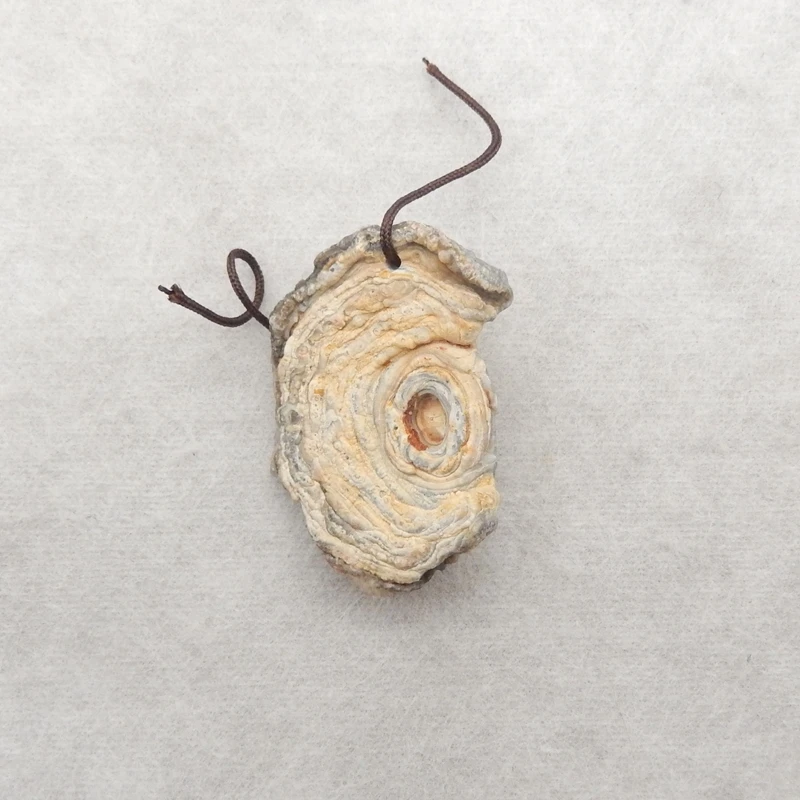 Natural Raw Brazil Agate Crystal Slab Pendant Layered Gray-Banded Gemstone for Handmade Jewelry 38x25x11mm-10g