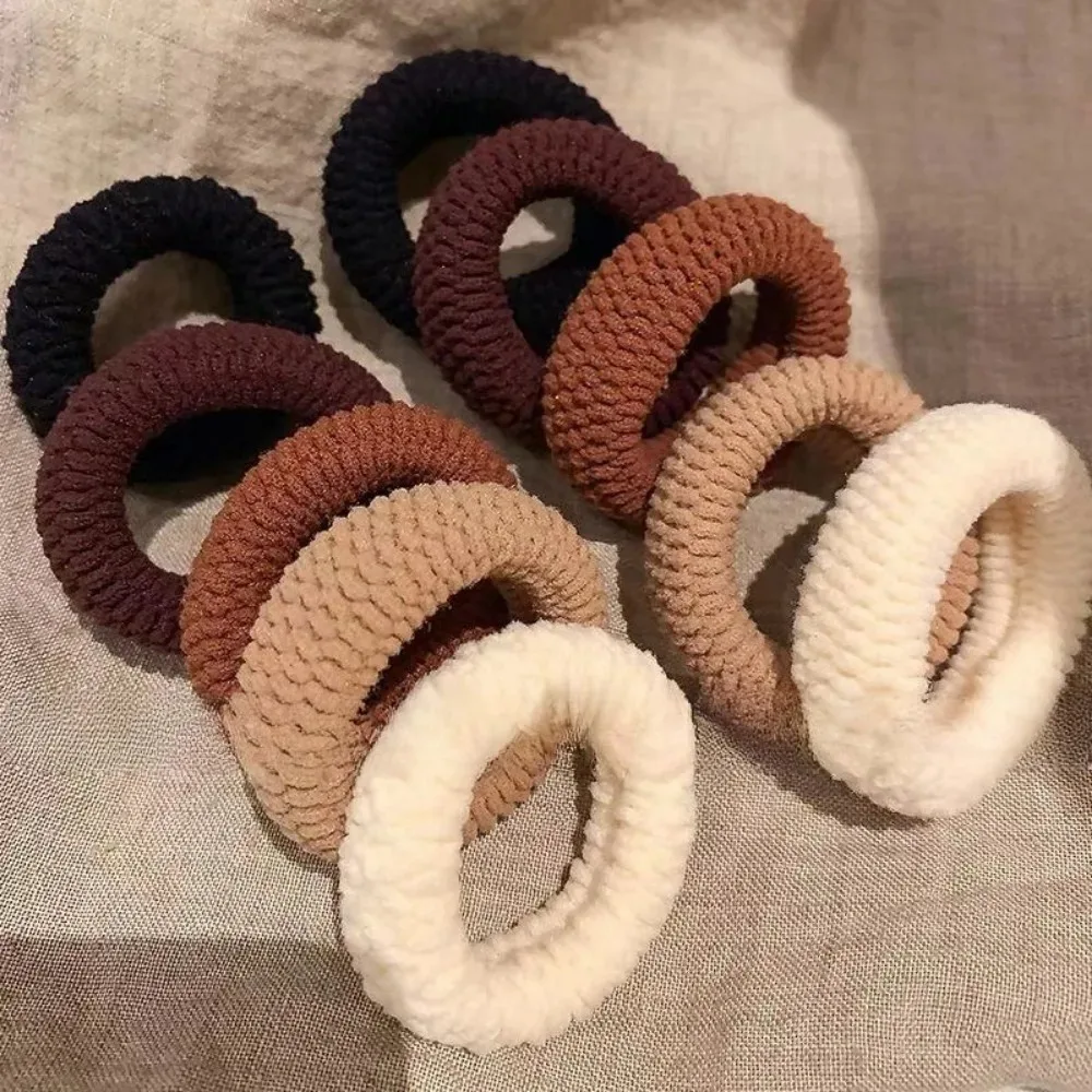 5/10Pcs Random Color Hair Scrunchies Thick High Elastic Soft Hair Ties Daily Styling Accessories