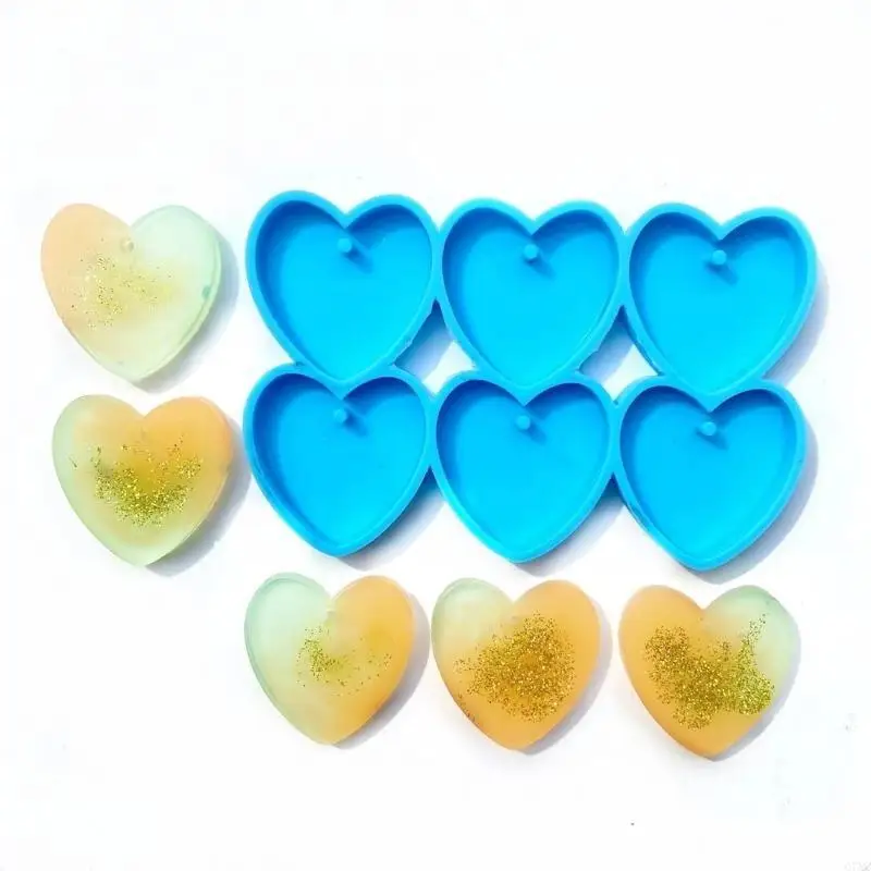 Diy Crystal Epoxy Mold Earrings Tag Jewelry Mold Hanging Pendant Decoration Heart Irregular Mirror Silicone Mold