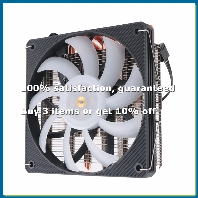 ZS10C-50 Thin CPU Cooler 50mm 10 Heat Pipes ITX Down Pressure Radiator 200W for LGA 115X 1700 with Fan-DTB1