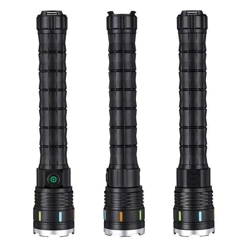 Explosion Proof Zoom Flashlight Telescopic Long Aluminum Torch Large Capacity Battery Military Rechargeable Outdoor Lamp