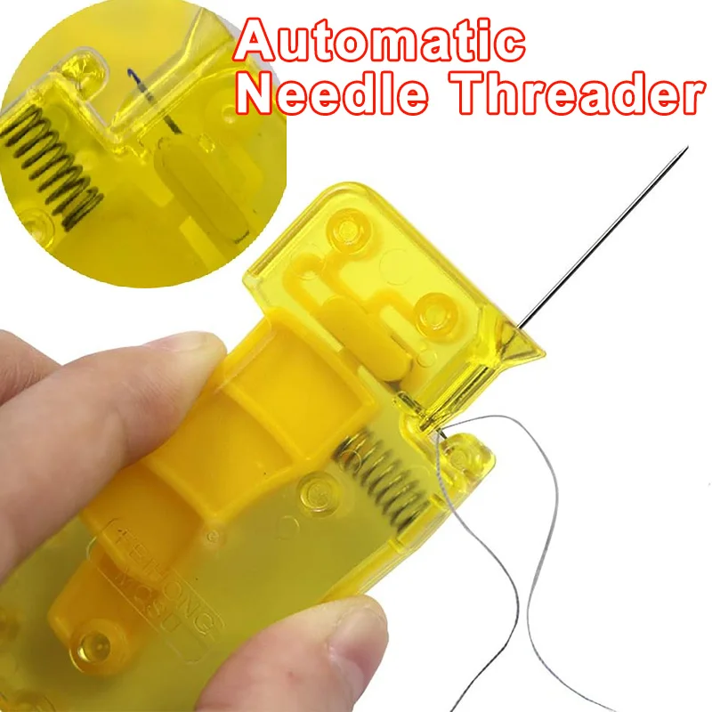 1/2Pcs Needle Threader Tool Automatic Needle Threader Simple Threader Needle Hand Sewing Threading Device for DIY Crafts Sewing