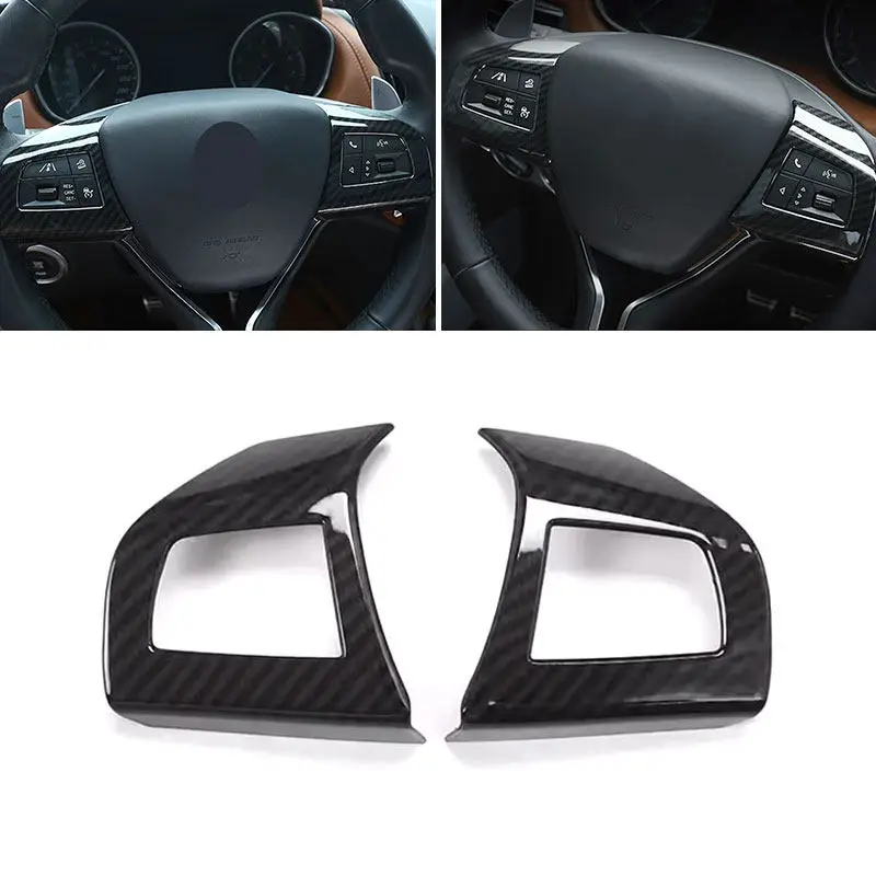 

For Maserati Levante 2016-2021 Ghibli 2014-2021 President Quattroporte Car Steering Wheel Panel Frame Buttons Sticker Trim