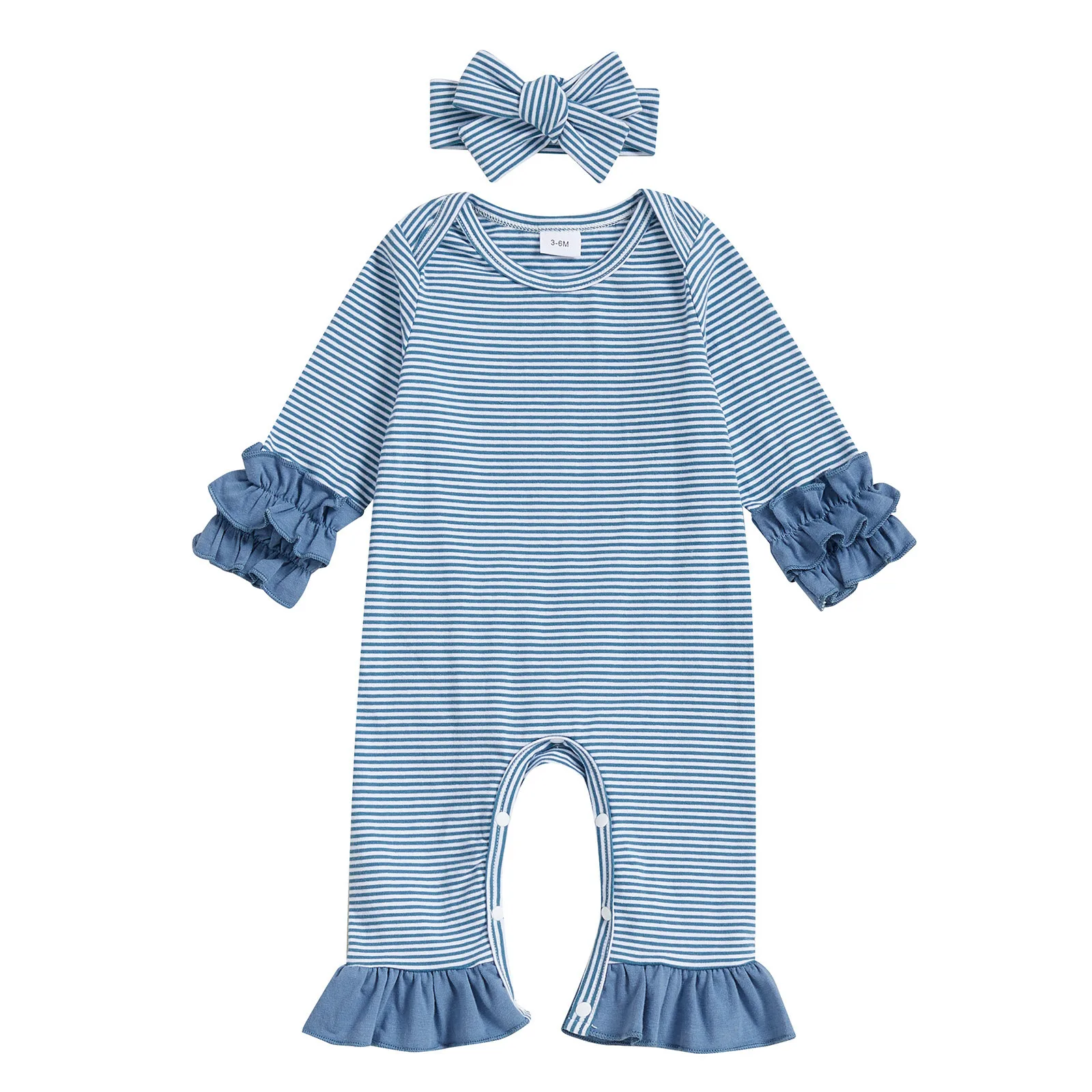 

9 Months Baby Girl Dresses Newborn Baby Girl Clothes Fall Winter Outfits Long Sleeve Romper Ruffled Toddler Stretch Jumpsuit