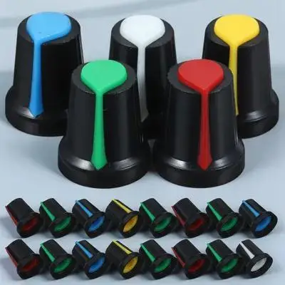 50Pcs Volume Control Knob Caps Plastic Rotary Potentiometer Knobs for Electric Guitar Bass Amp Audio Equipment Replacement Parts