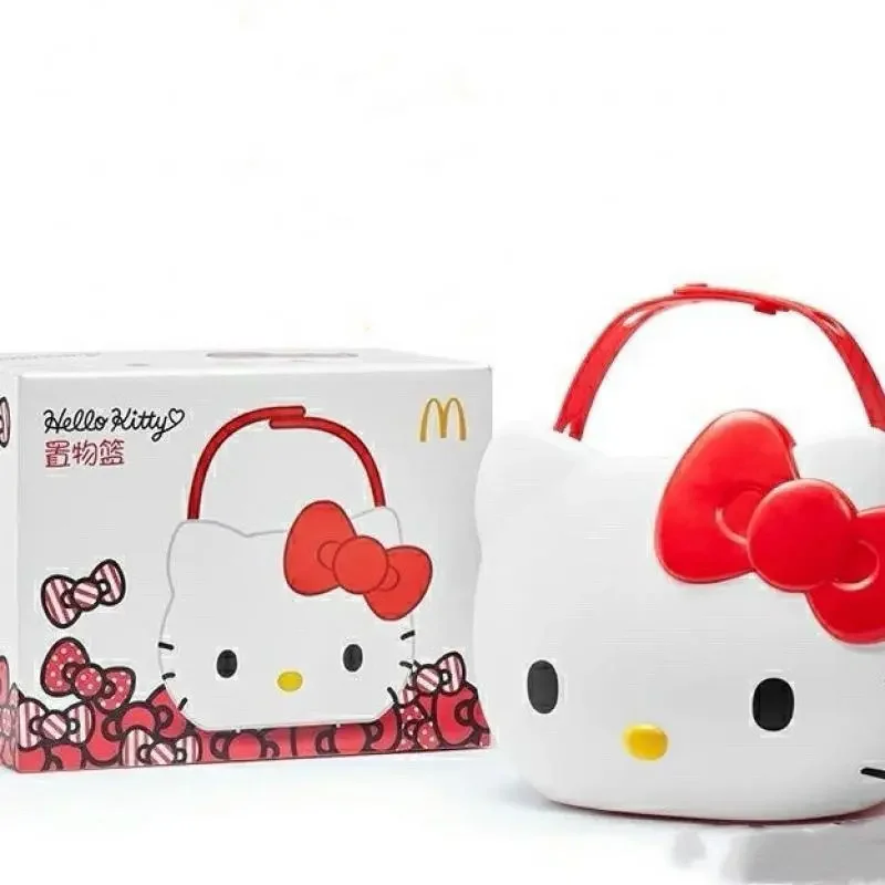 Nieuwe Sanrio Hello Kitty Kawaii Cartoon Mcdonalds Voertuig Winkelmand Opbergdoos Anime Speelgoed Voor Meisjes Kinderen Verjaardagscadeau