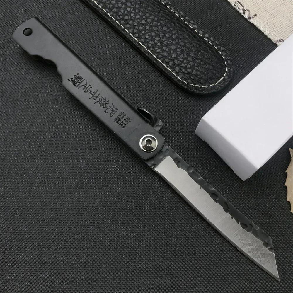 VG10 Damascus Steel Ball Bearing Folding Knife Tactical Military Outdoor Hunting Survival Edc Pocket Knifes Gift Leather Sheath