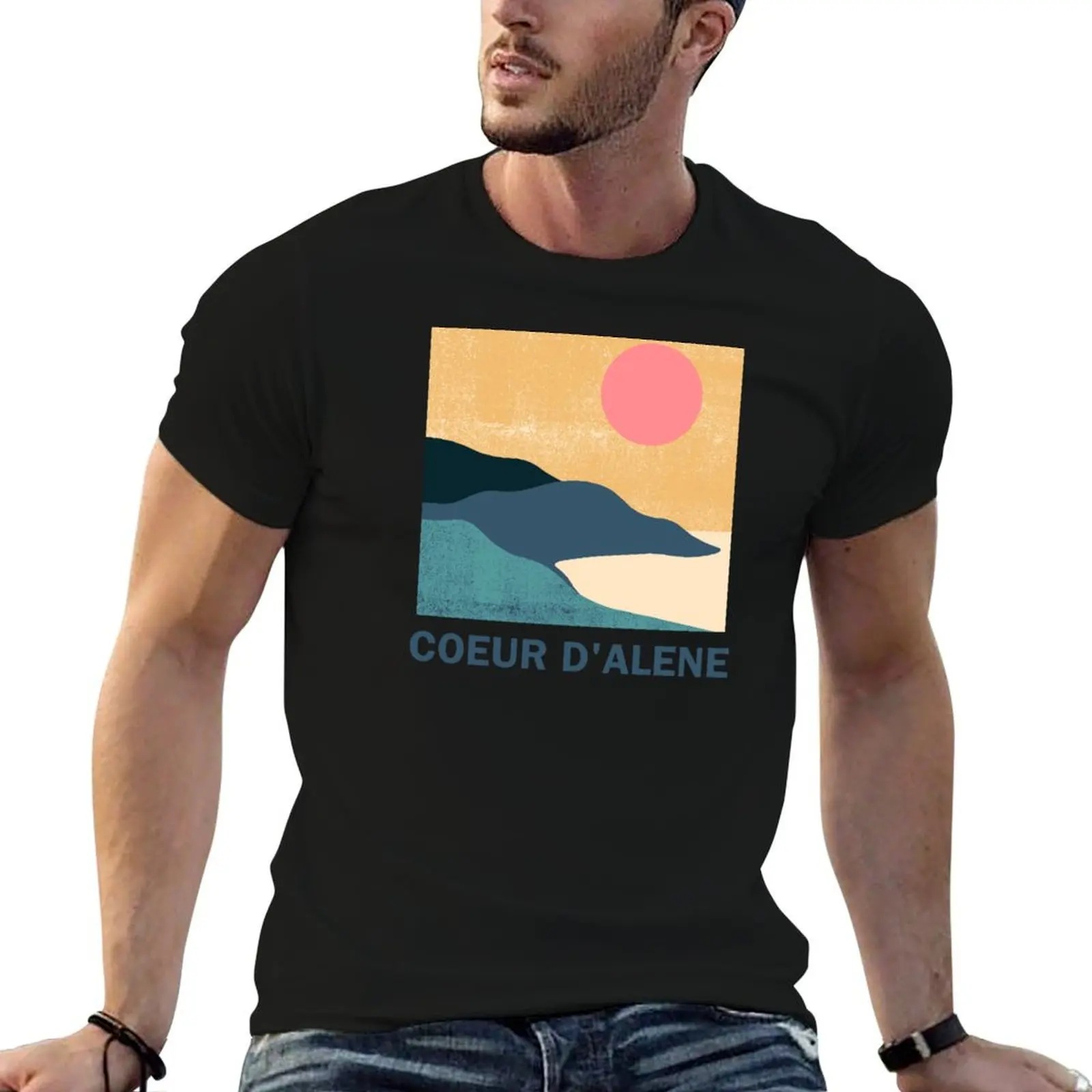 Coeur d'Alene, Idaho T-Shirt Casual Pattern Print Tee Shirt