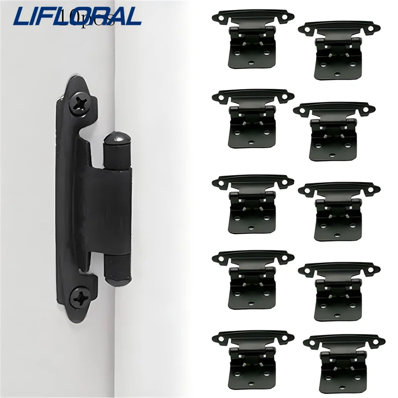 10pcs Self-closing Cabinet Hinges Long-lasting Cabinet Hinges Semi-concealed Cabinet Hinges Set Rolled Steel Kitchen Hardware