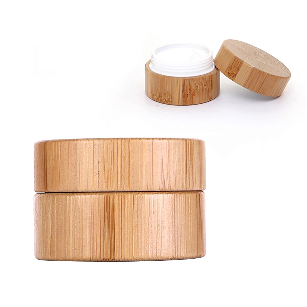 

Bamboo Cream Bottle Mini Size Leakproof Travel Containers Portable Wooden Lotion Vessel For Cosmetics Sampling Refillable