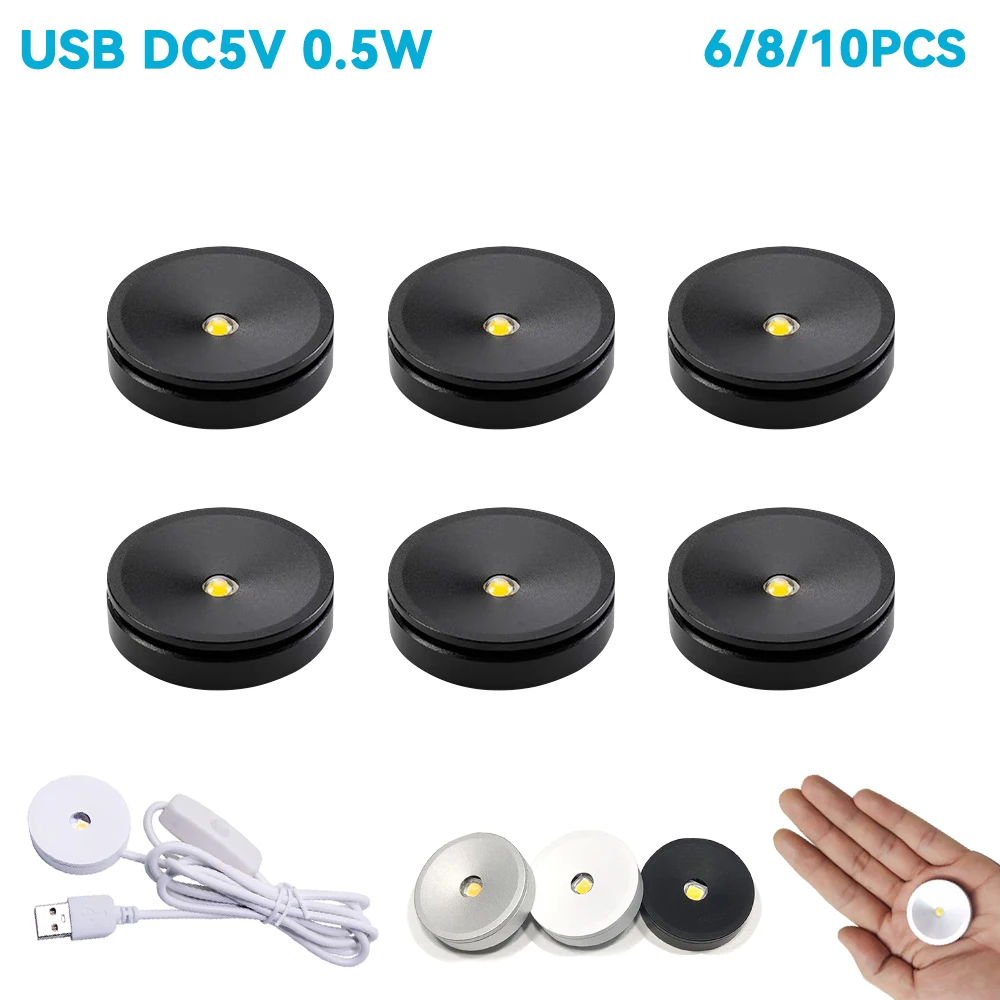 Led Ceiling Spotlights Mini Astigmatic 5VUSB Plug For Cabinets Model Display Counters Garage Kits Display Boxes Shelf Downlights