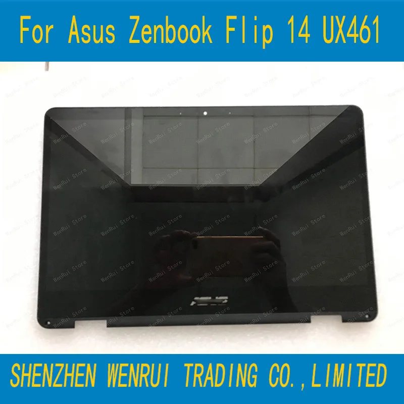 Portátil Lcd Assembléia Digitador da Tela de Toque com Quadro para Asus Zenbook Flip14 Ux461u Ux461 Ux461ua Ux461f Nv140fhm-n62 14