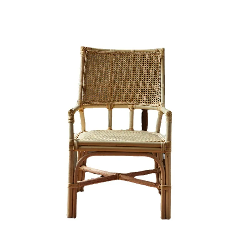 LMMM retro rattan chair Harper Indonesian real rattan medieval rattan back casual back chair