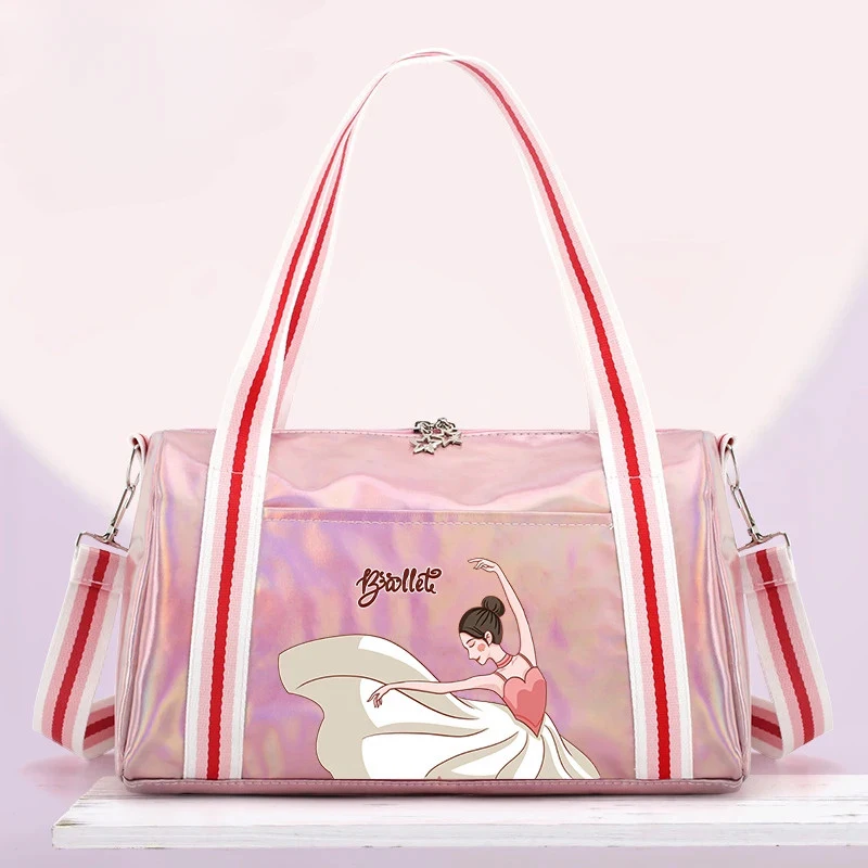 Ballet Bag For Girls Pink/Silver Laser Shiny Gym Bags Rucksack Ballet Dance Bag Women Ballet Sports Dance Backpacks latin Bags