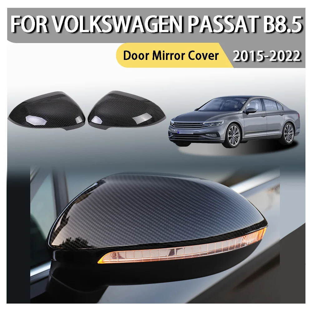 Door Mirror Cover For Volkswagen Passat B8.5 2015 2016 2017 2018 2019 2020 2021 2022 Carbon Fiber Chrome Silver Car Decoration