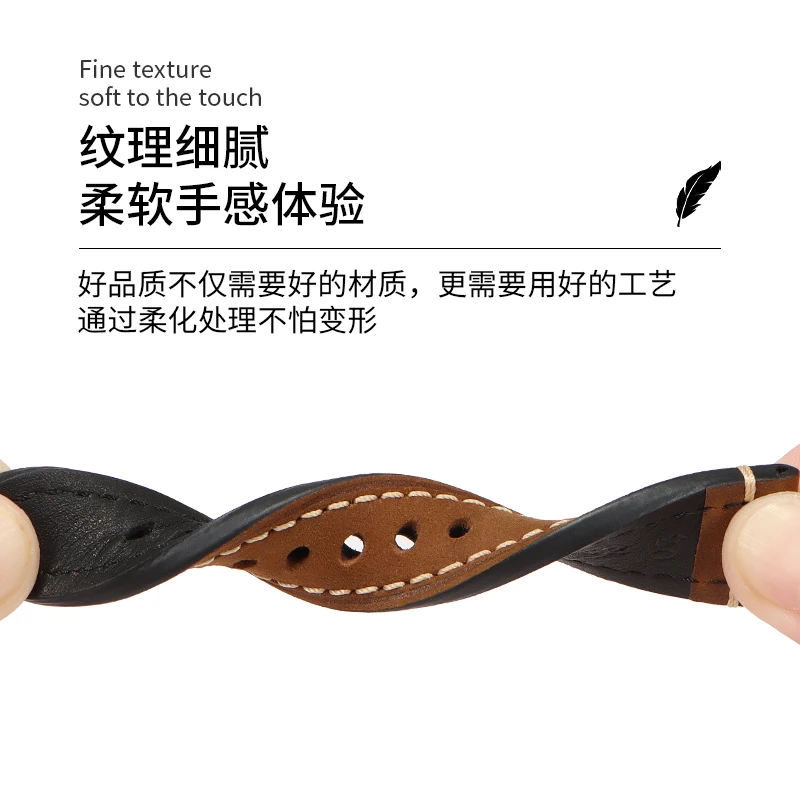 Genuine Cowhide Leather Watch Strap for Hamilton | Compatible with Khaki Field, Khaki Aviation & Khaki Navy Men's Watch Series