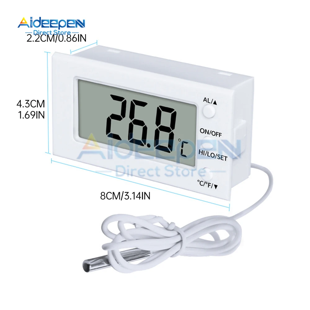 -50~300 ℃ Embedded Electronic Digital Thermometer Oven High-temperature Resistant Thermometer Temperature Sensor With Probe