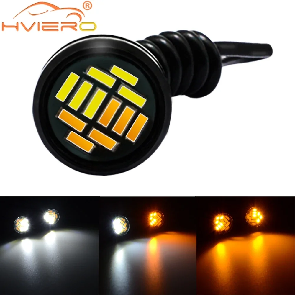 1X 23mm Car Auto 12Led Eagle Eye Turn Signal White Yellow DayTime Running Light Spot Lamp Backup Car Motor Parking DayLamp DRL