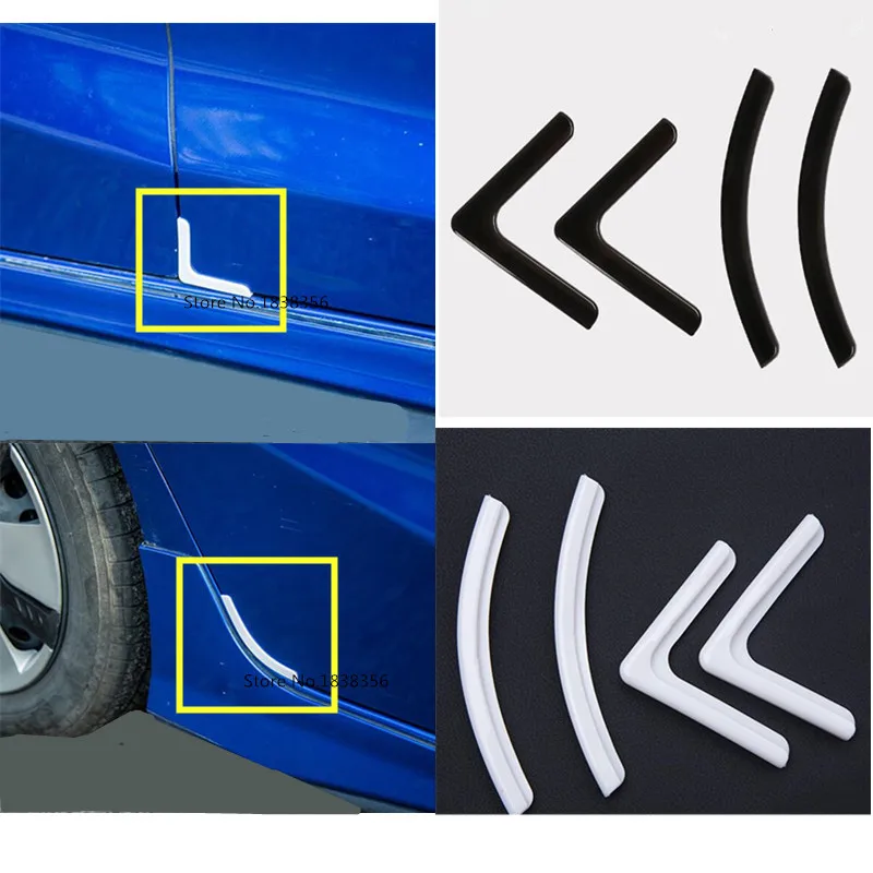 

For Honda FIT JAZZ 2014 2015 2016 2017 2018 2019 Car Body Bumper Door Corner Protection Trim Frame Edge Board ABS Chrome 4pcs