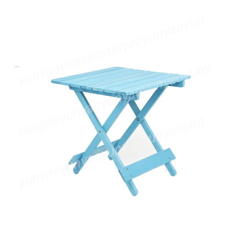 Portable Foldable Solid Wood Square Table Multifunctional Tea Desk for Balcony Patio Outdoor Camping Daily Use