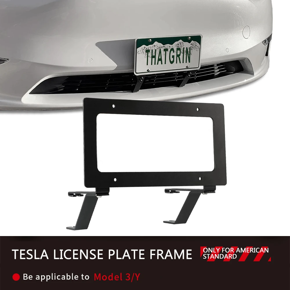 Voor Tesla Model 3/Y 2023 Energie Kentekenplaat Frame Kant Auto Front Modificatie Onderdelen Kentekenplaat Houder Auto Accessoires