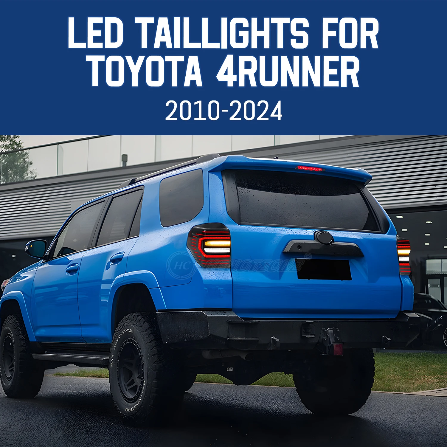HCMOTIONZ Tail Lights for Toyota 4Runner 2010-2024 DRL Start up Animation LED Rear Lamps Assembly SR5 TRD Off Road Lmited