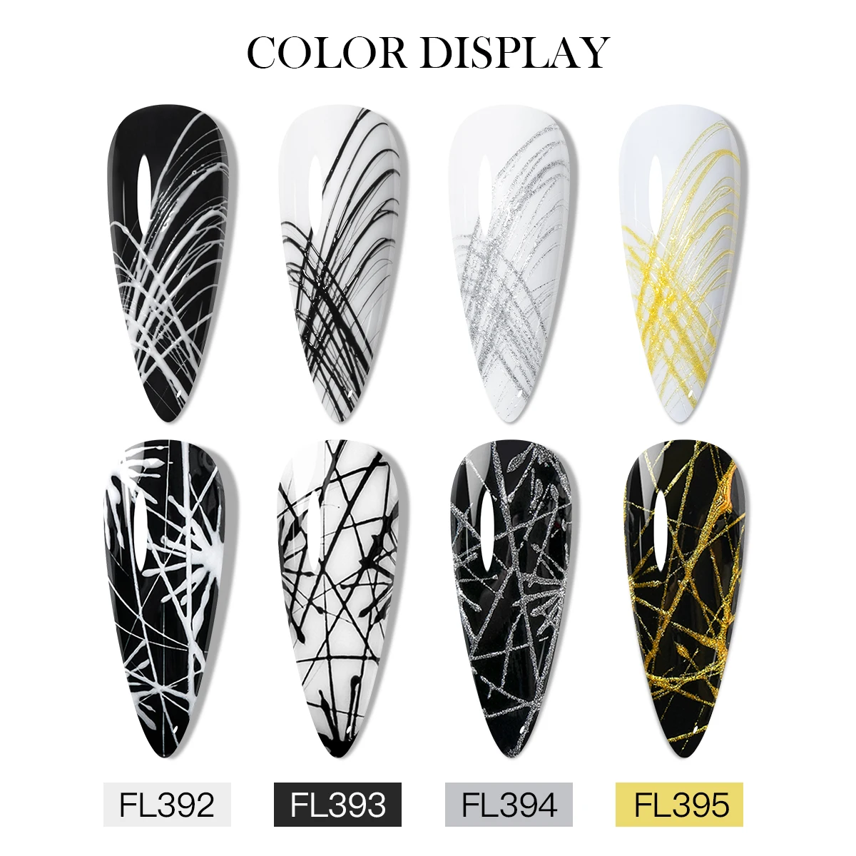 8ml Spider Drawing Nail Gel Polish Black White Long Lasting High Elasticity Liner Painting Gel Polish for Home DIY Vernis Design