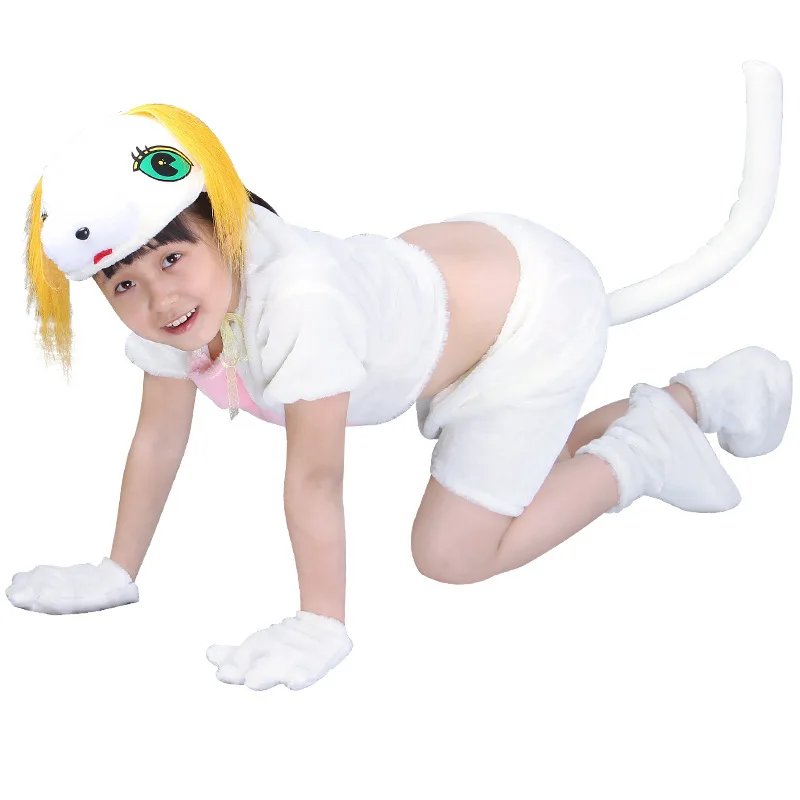 Halloween Outfit kindergarten animal Cosplay Funny cat Dinosaur blue jumpsuit costume party with Hand and foot covers