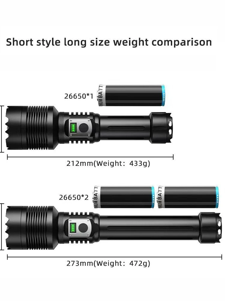 99000000LM XHP360 Powerful LED Flashlight Rechargeable Torch 10400mah Power Display Flash Light 26650 Outdoor Camping Lantern