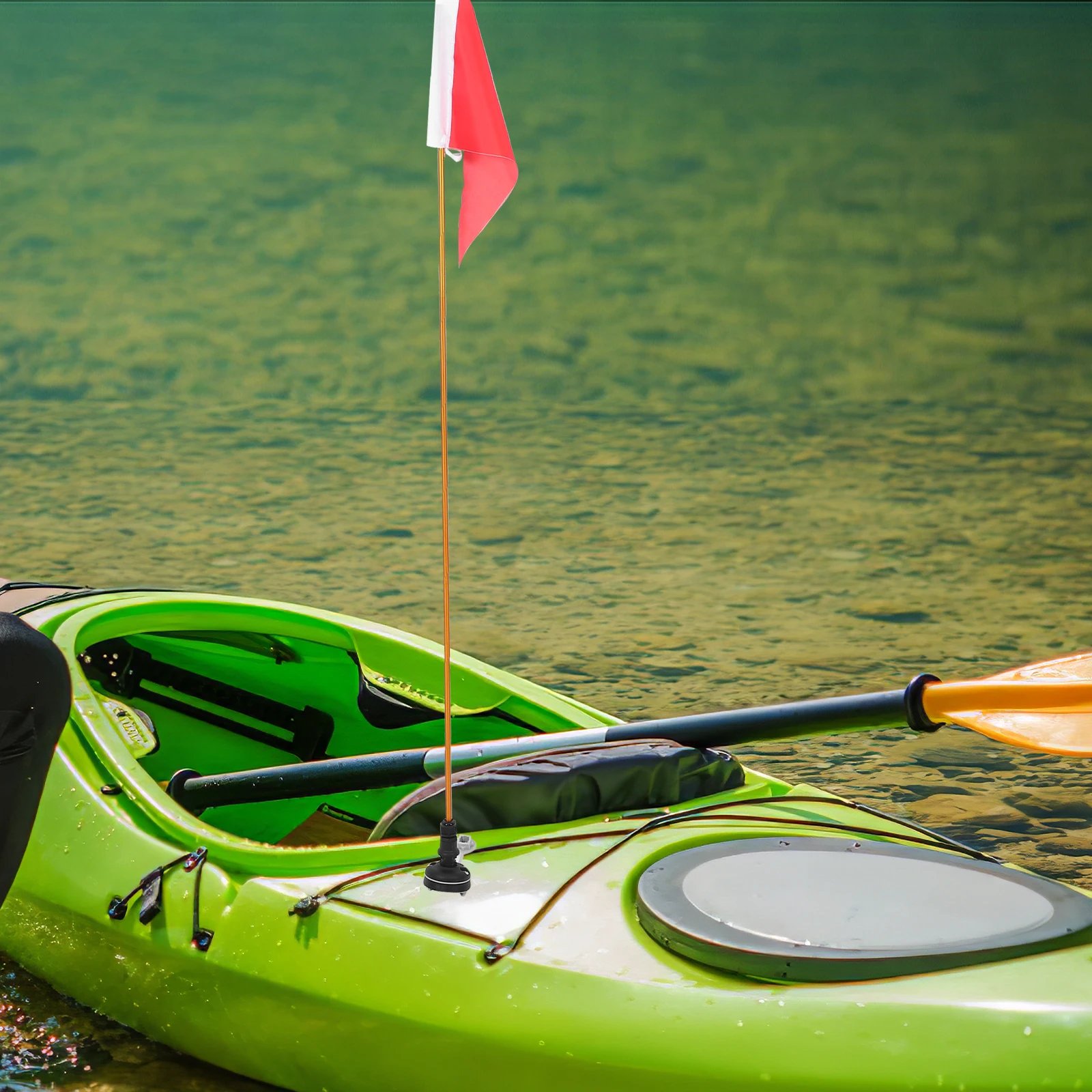 

Warning Boat Flag Professional Kayak Safety Flag Durable Stainless Steel Polyester Plastic Folding Pole Ship Supply