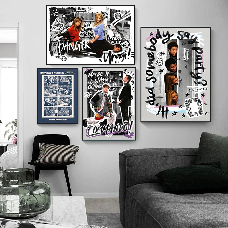 

Classic TV Show Friends Posters Canvas Painting Retro Pop Art Poster Wall Picture Modern Paintings for Living Room Home Decor