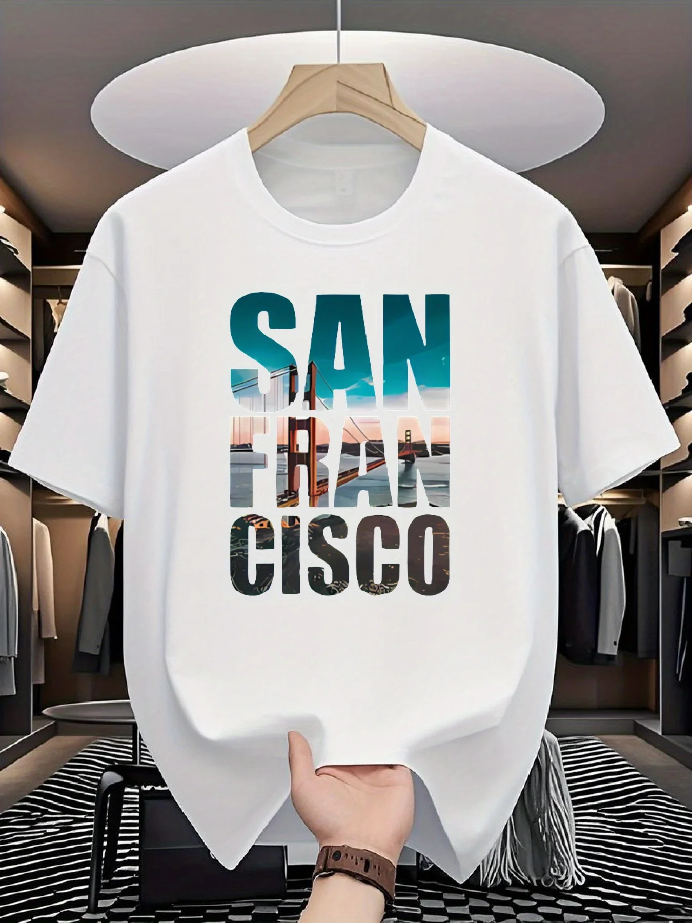 Men's SAN FRAN CISCO Graphic T-Shirt - Cityscape Tee Fabric for Travel Casual Shirt Travel Attire Urban Style Comfortable Fit