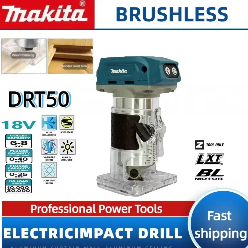 Makita DRT50 tondeuse sans fil outil de rainurage sans brosse Rechargeable pour la gravure sur bois fraisage Machine de découpage Portable