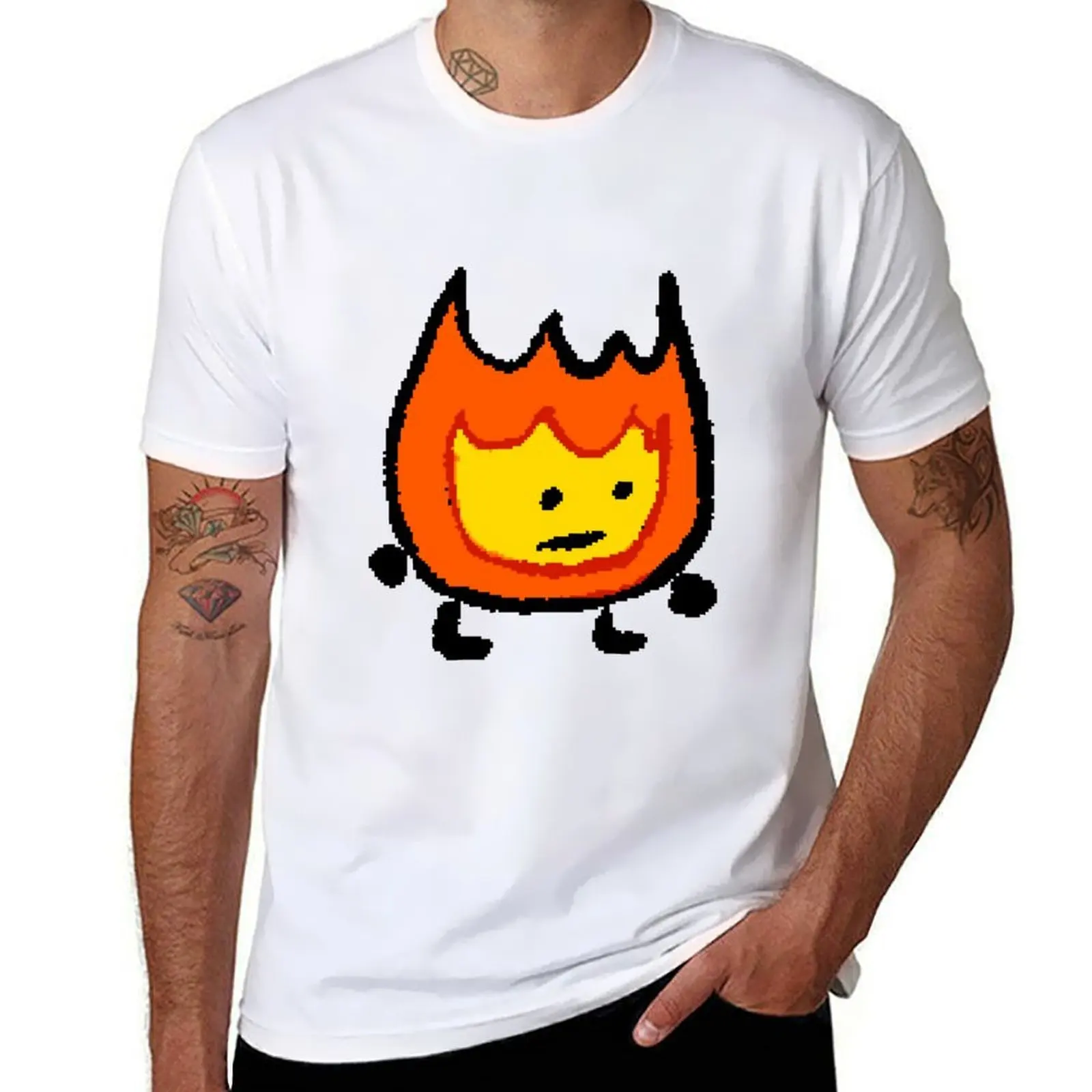 

BFDI Firey T-Shirt t shirt men 100% cotton luxury brand t shirts for man slim fit T-Shirt